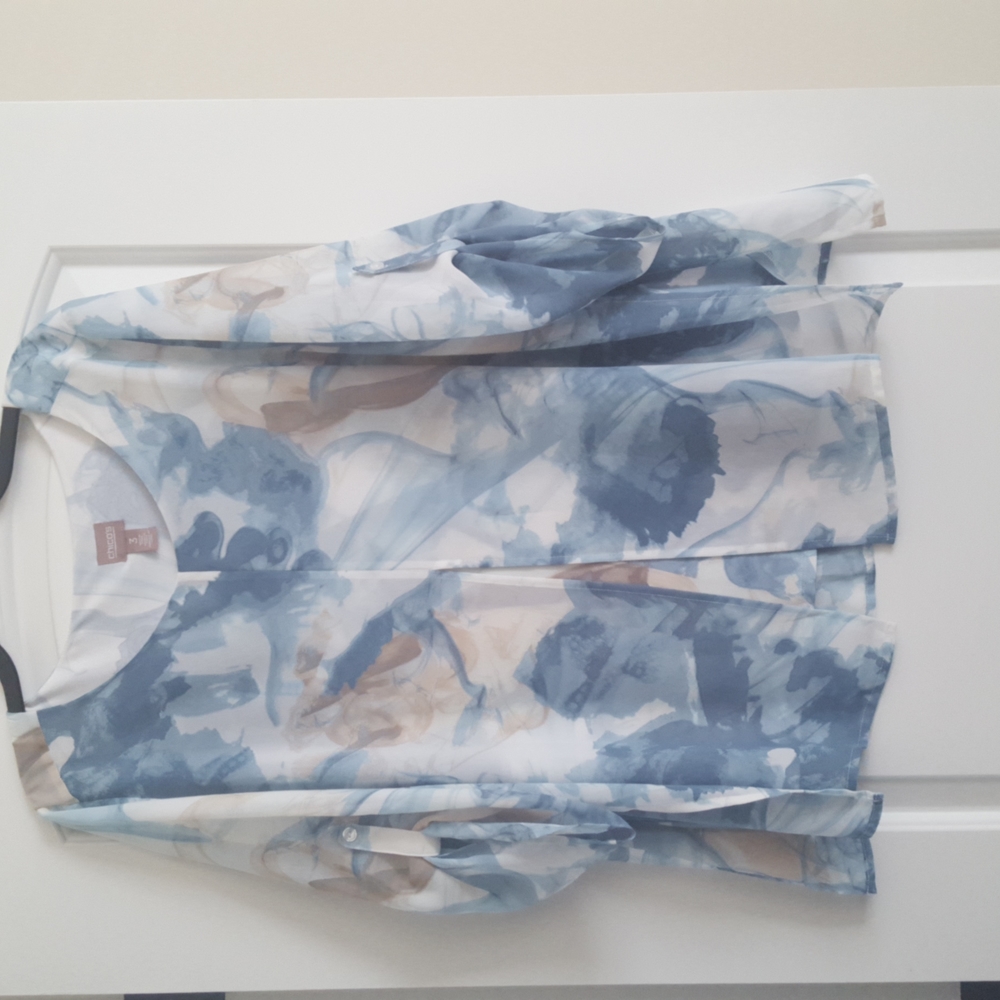 Chico's sheer overlay blouse